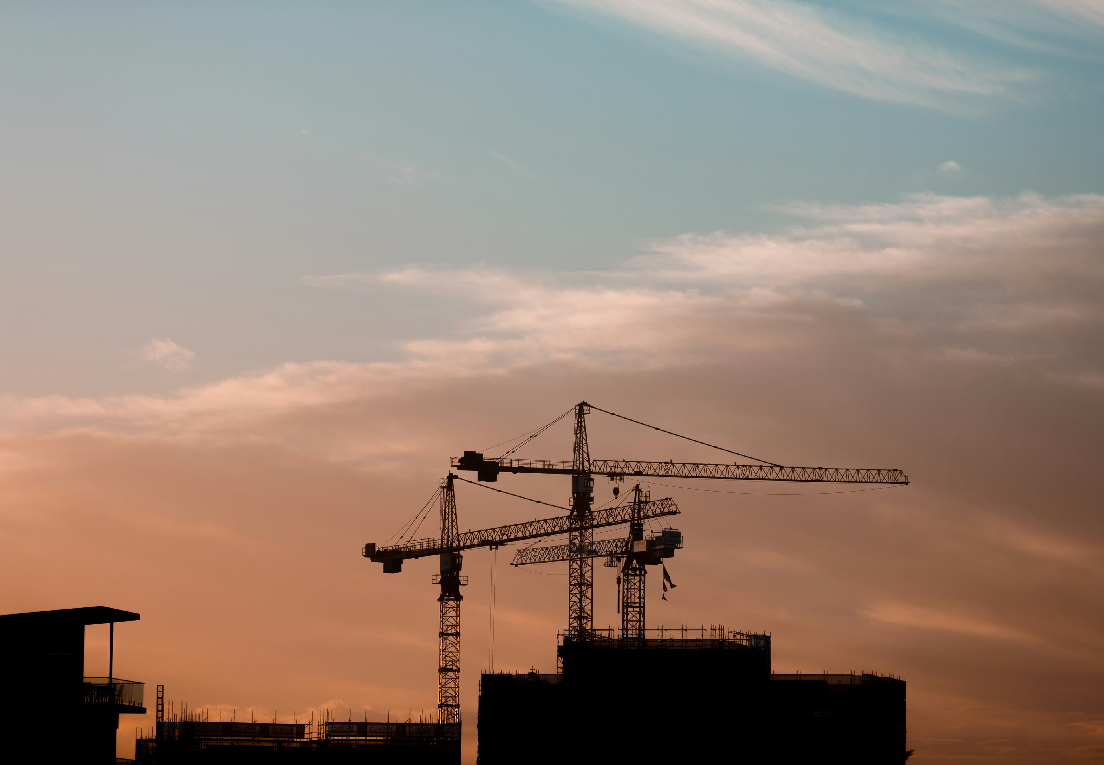 Construction site with cranes